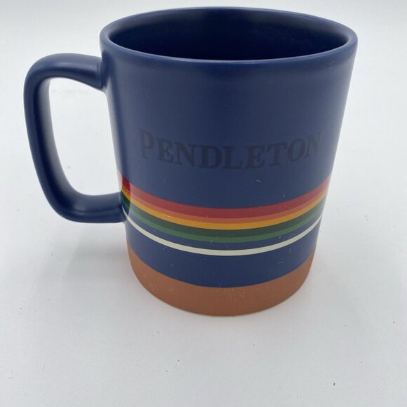 Pendleton Mug Dark Blue with Colorful Stripes Coffee Tea Cup National Parks - Picture 3 of 7